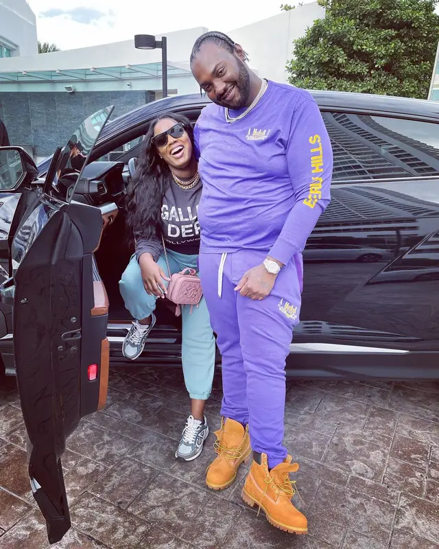 Peezy outfit in Amiri and Timberland, 2022