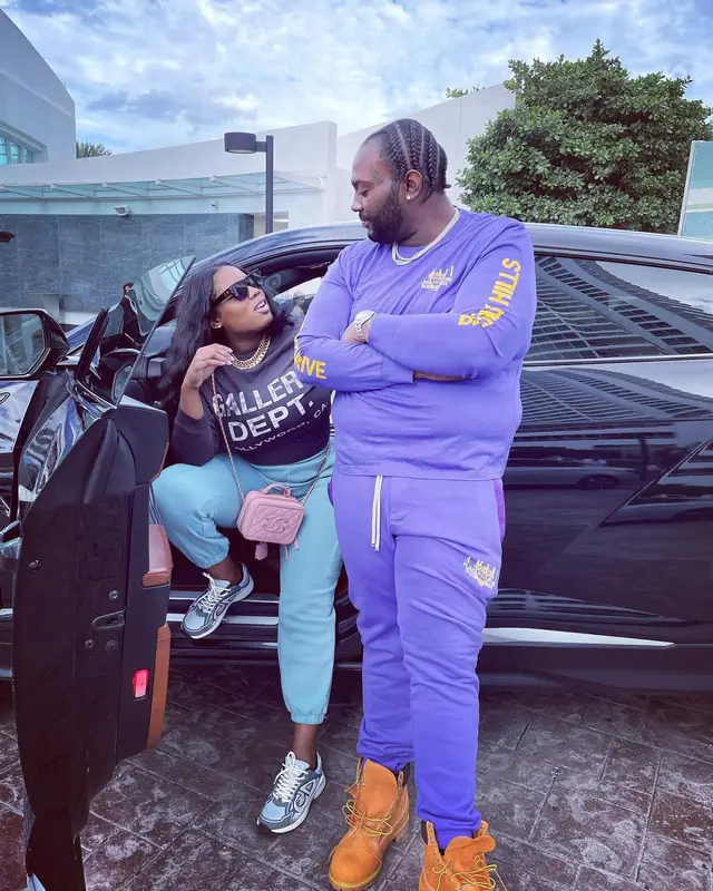 Peezy outfit in Amiri and Timberland, 2022