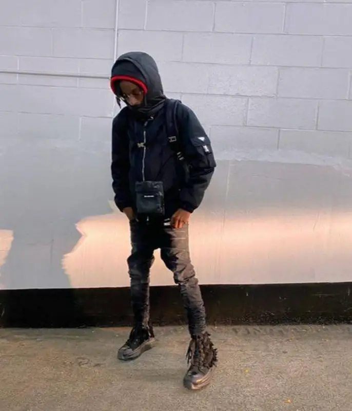 KayCyy outfit in Prada, Rick Owens, and Balenciaga, 2022