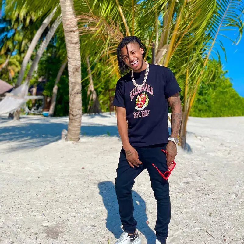DDG outfit in Balenciaga, Amiri, and Louis Vuitton, 2022