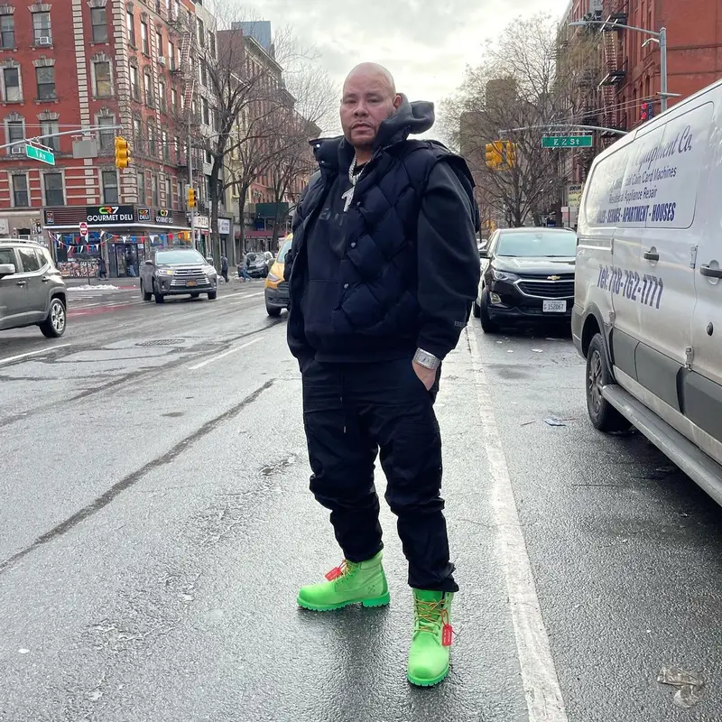 Fat Joe outfit in Bottega Veneta, Fear of God, and Off-White, 2022