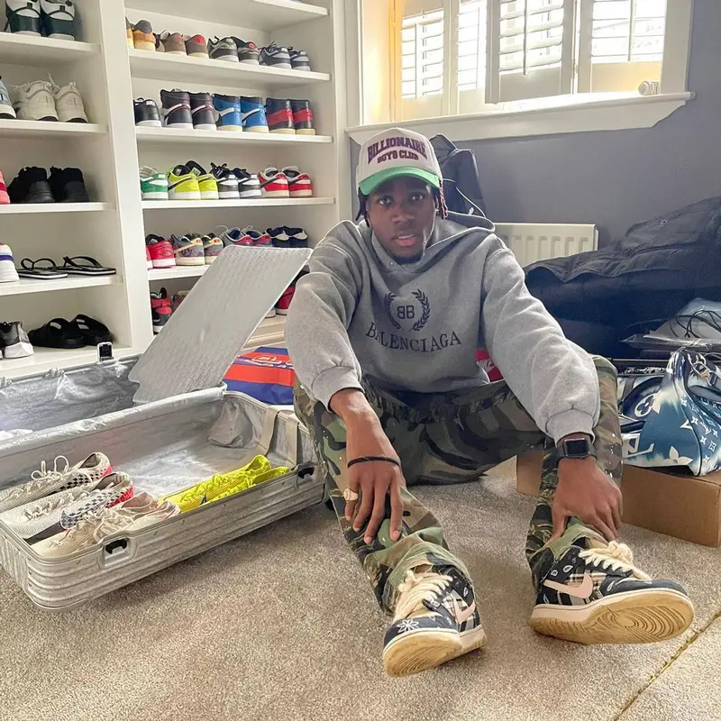 Wilfried Zaha outfit in Balenciaga, Gallery Dept., and Billionaire Boys Club, 2022