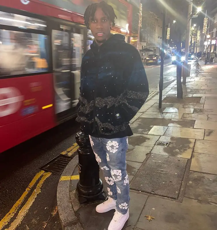 Wilfried Zaha outfit in Dior, Levi’s, and Denim Tears, 2022