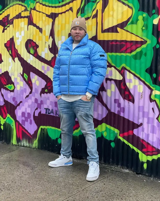 Fat Joe outfit in Dior, Jordan, and Carhartt, 2022