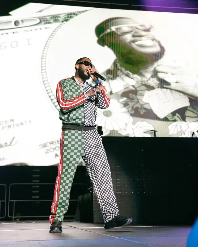 Gucci Mane outfit in Alexander McQueen and Louis Vuitton, 2022