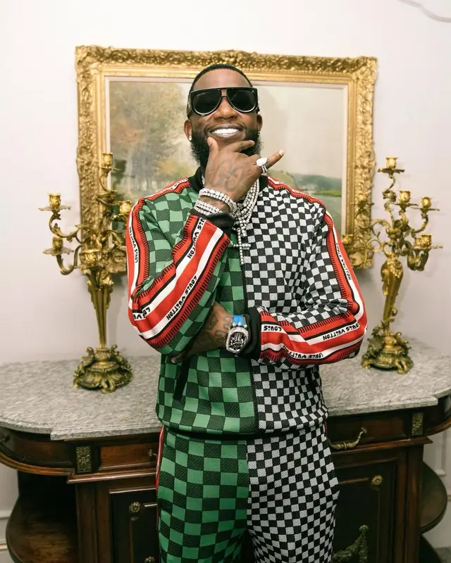 Gucci Mane outfit in Alexander McQueen and Louis Vuitton, 2022