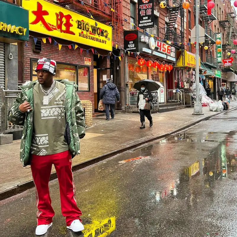 HitBoy outfit in Supreme, Palm Angels, and Marni, 2022