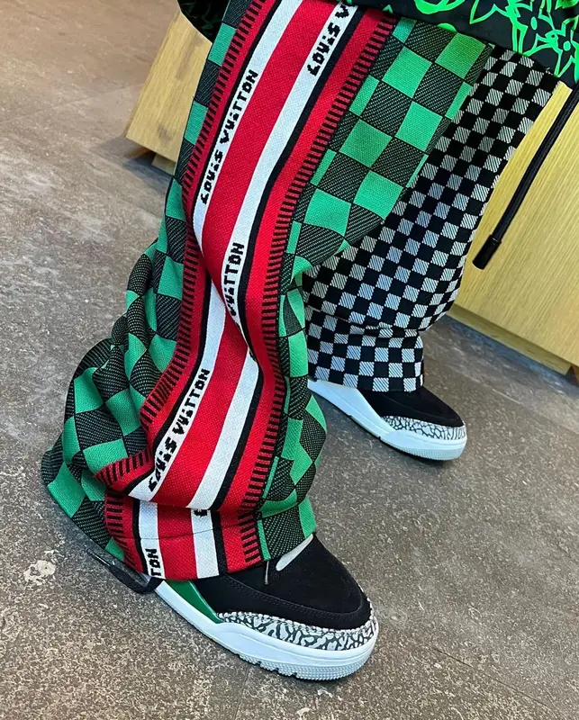 J Balvin outfit in Jordan and Louis Vuitton, 2022