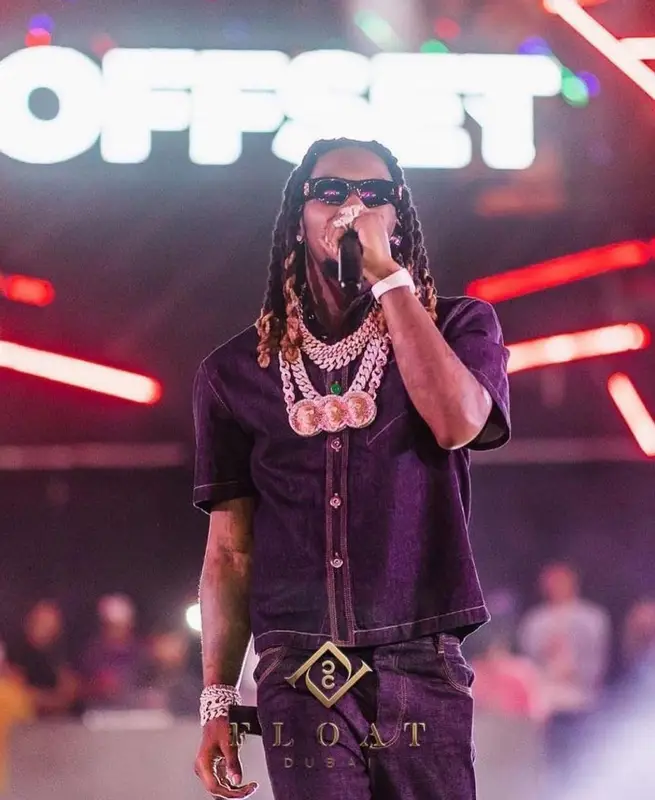 Offset outfit in Bottega Veneta and Balenciaga, 2022