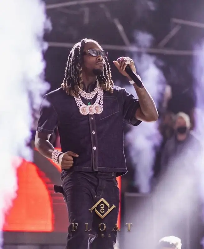 Offset outfit in Bottega Veneta and Balenciaga, 2022