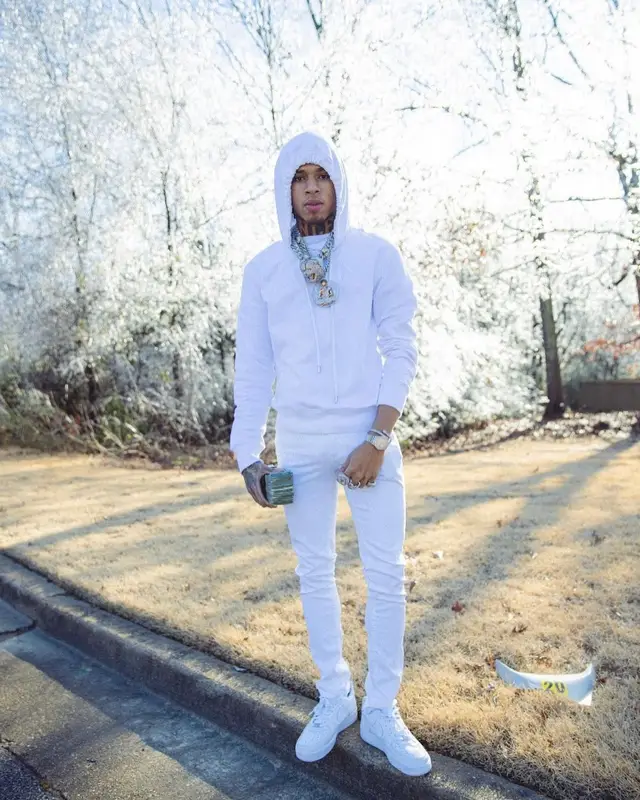 NLE Choppa outfit in Balmain, Monfrere, and Moose Knuckles, 2022