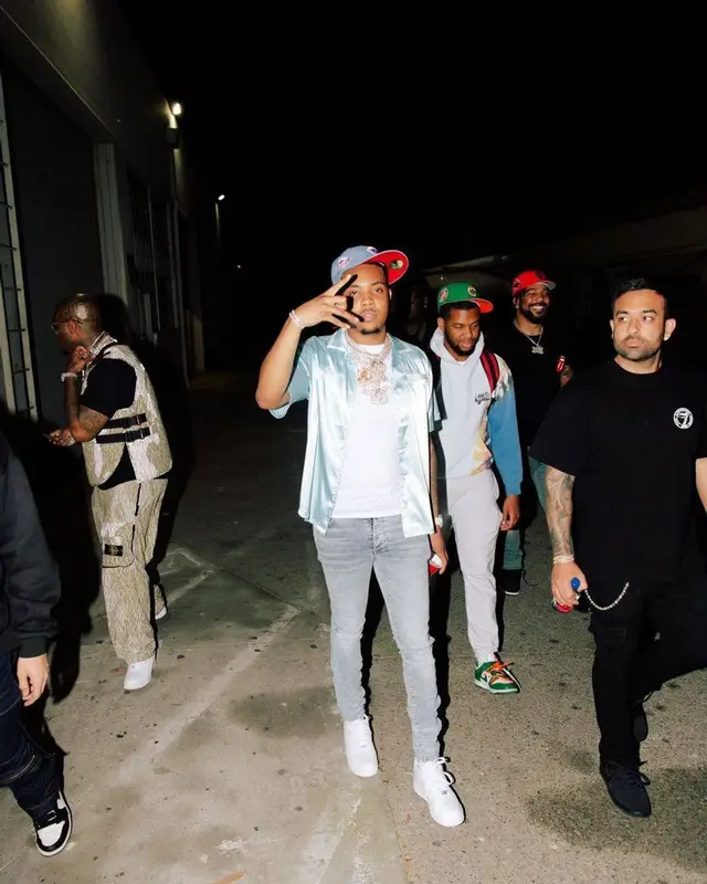 G Herbo outfit in Amiri, Nike, and New Era, 2021