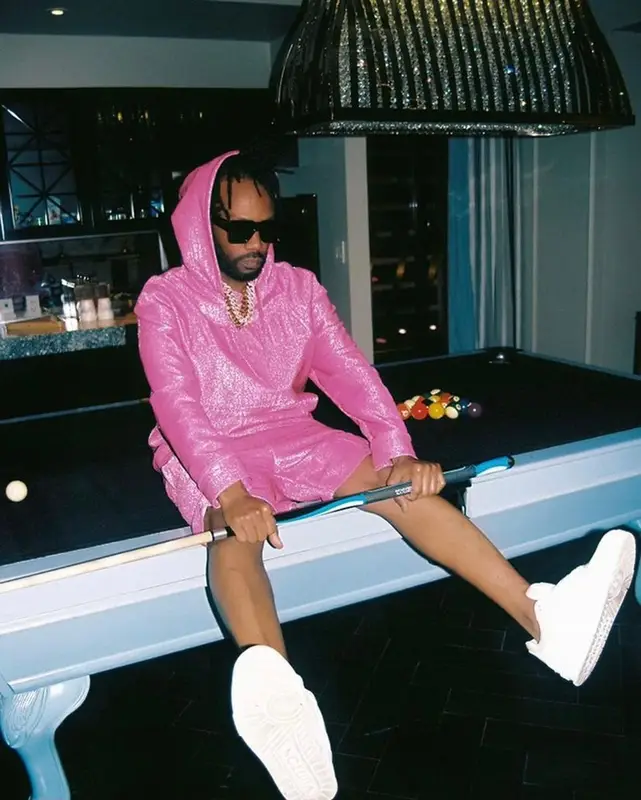 Juicy J outfit in Valentino and Louis Vuitton, 2022