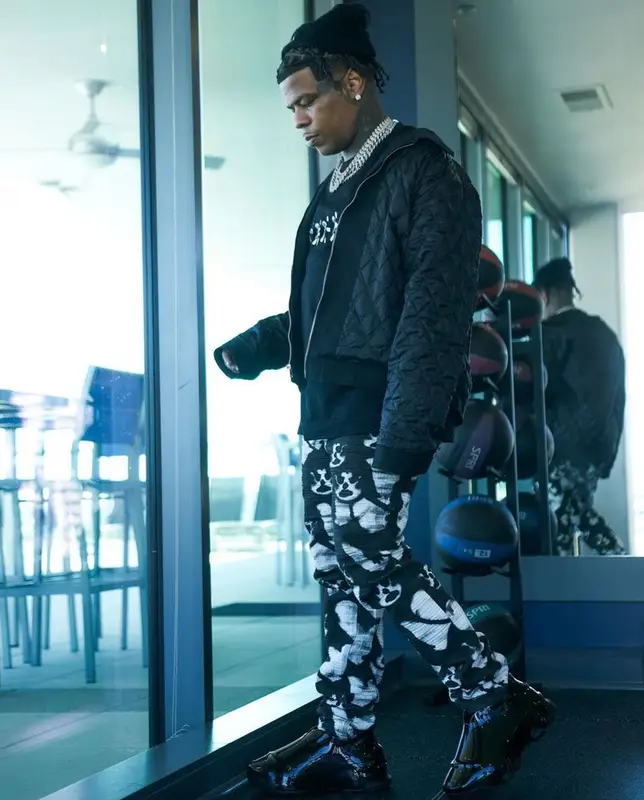 Rylo Rodriguez outfit in Givenchy, Louis Vuitton, and Chito, 2022