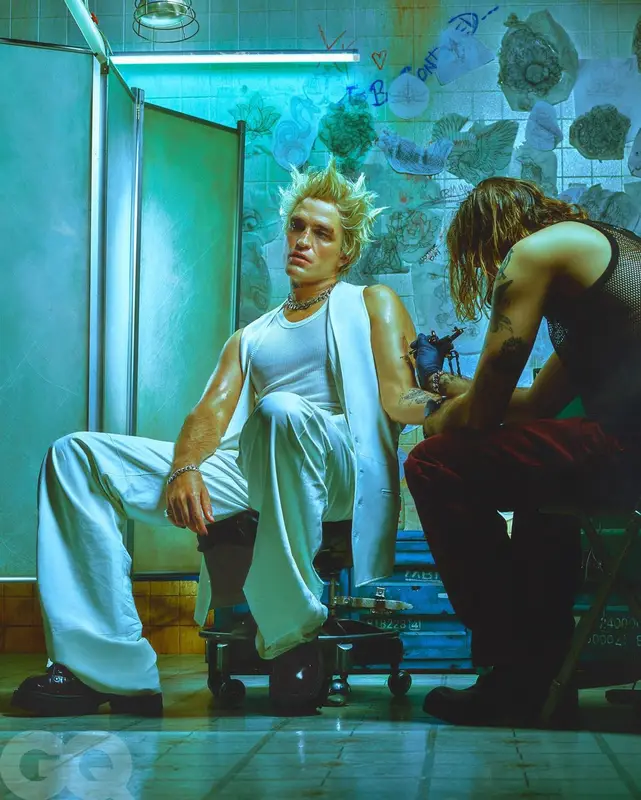 Robert Pattinson outfit in Ann Demeulemeester, Eytys, and Martine Ali, 2022