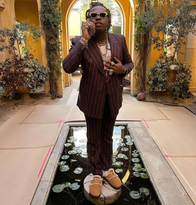 Gunna outfit in Dolce & Gabbana, Dita, and Prada, 2022