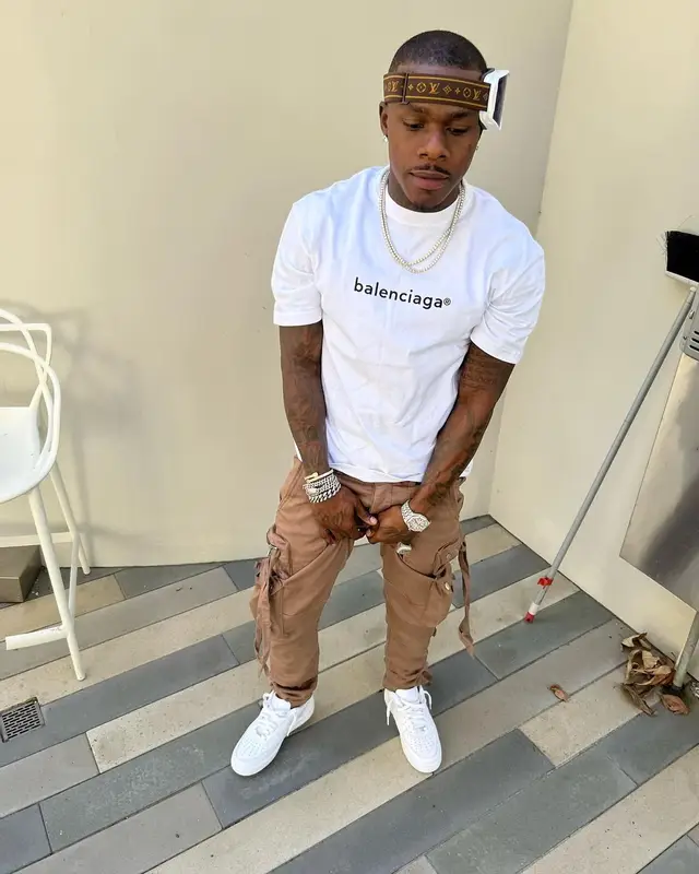 DaBaby outfit in Balenciaga, Amiri, and Louis Vuitton, 2022