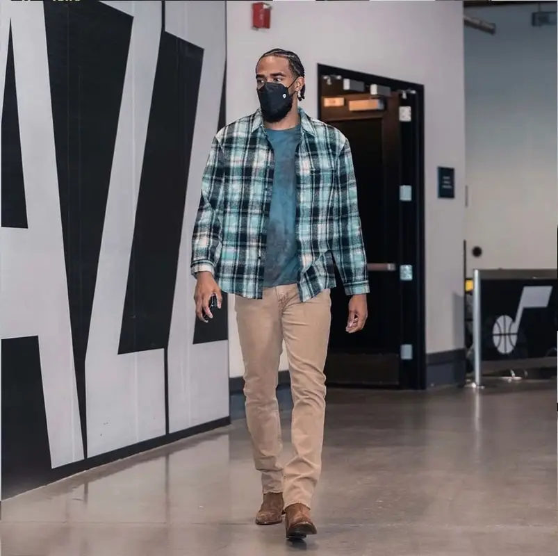 Mike Conley outfit in Hudson and Saint Laurent, 2022
