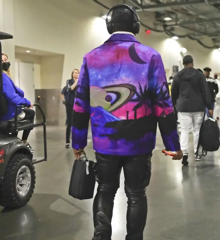 Deebo Samuel outfit in Valentino, Martine Rose, and Rta, 2022