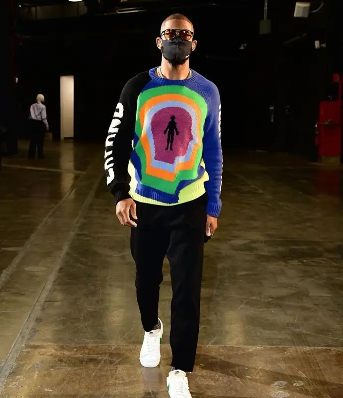 Chris Paul outfit in The Elder Statesman, Nike, and Illesteva, 2022
