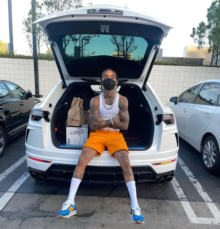 Swae Lee outfit in Calvin Klein, Keiser Clark, and Tom Ford, 2022