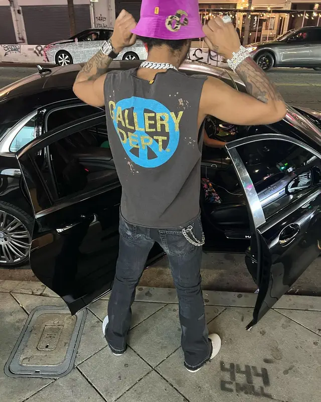 Lil Meech outfit in Nike and Gallery Dept., 2022