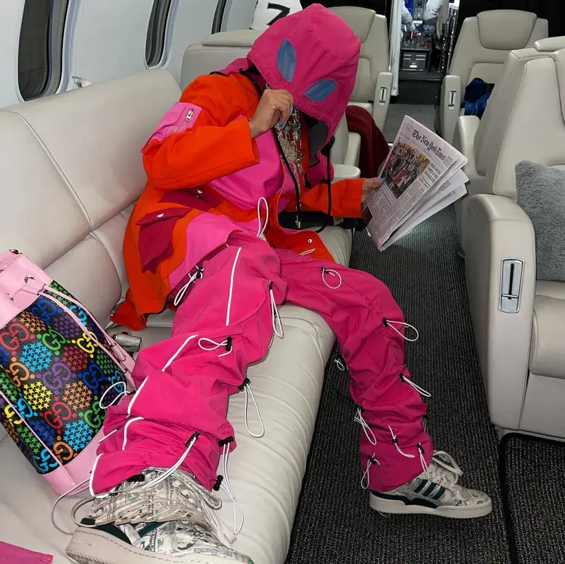 Coi Leray outfit in Adidas, 99%IS, and Gucci, 2022