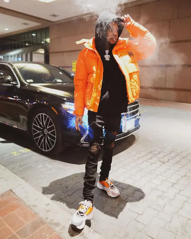 Lil Poppa outfit in Amiri and Dior, 2022