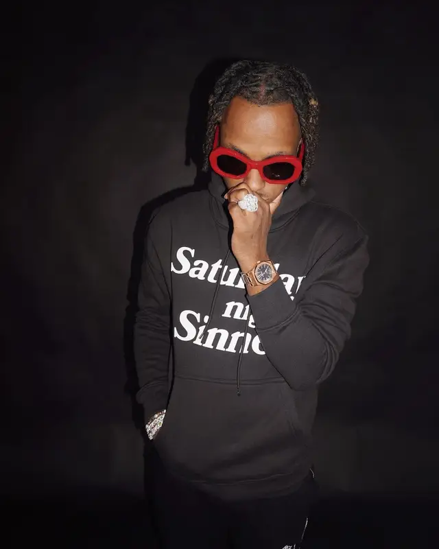 Rich The Kid outfit in Father Forgive Me, 2022