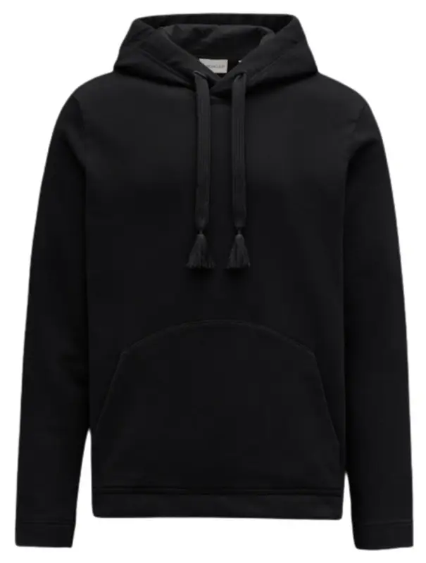 Moncler Logo-Print Drawstring Black Hoodie $650