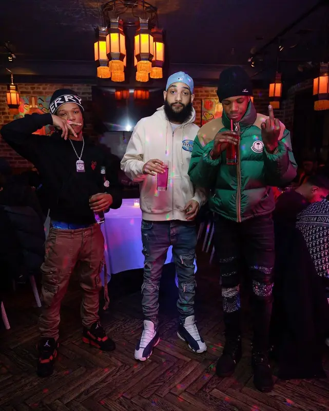 A Boogie Wit Da Hoodie outfit in Moncler, Amiri, and Palm Angels, 2022
