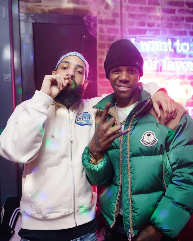 A Boogie Wit Da Hoodie outfit in Moncler, Amiri, and Palm Angels, 2022