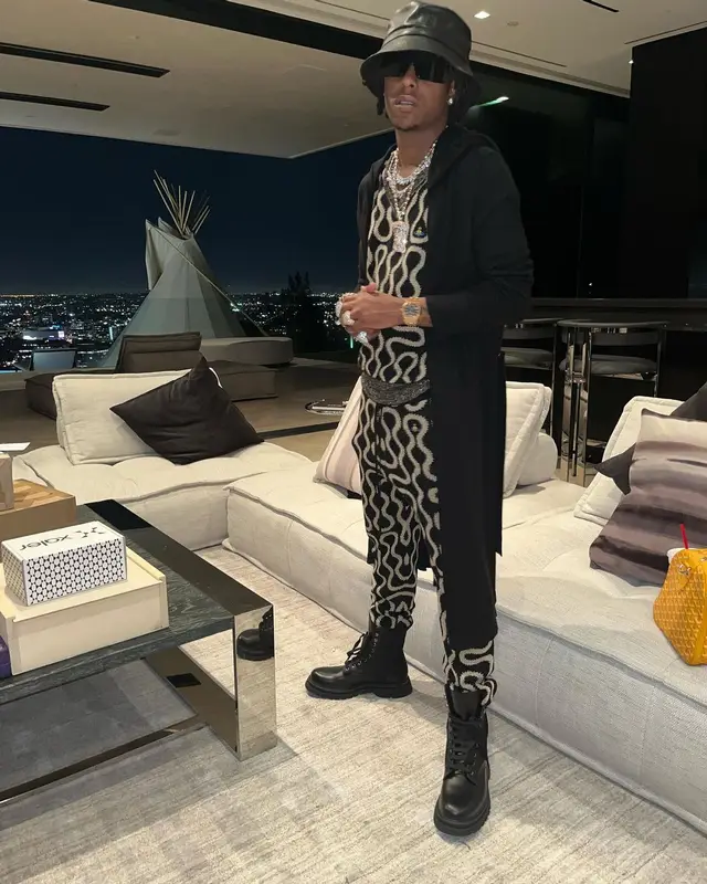 Rich The Kid outfit in Vivienne Westwood, Prada, and Rick Owens, 2022