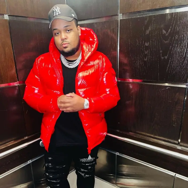Jerry Production outfit in Moncler, Amiri, and ’47, 2021
