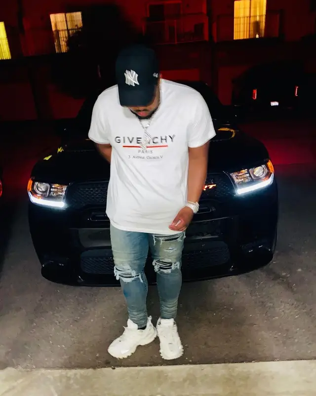 Jerry Production outfit in Givenchy, Amiri, and ’47, 2020
