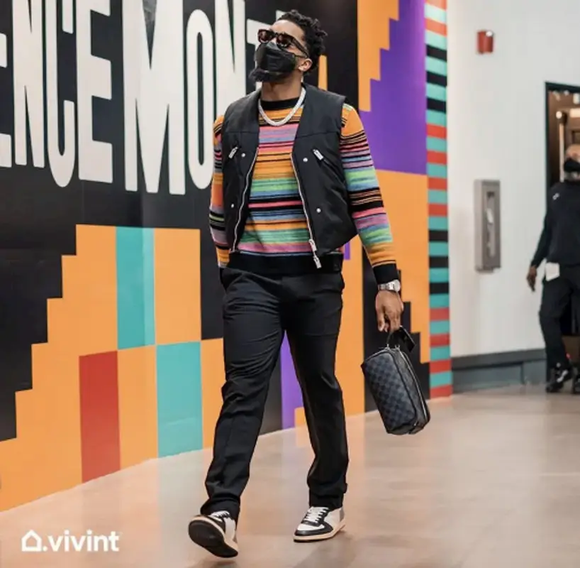 Donovan Mitchell outfit in Alyx and The Elder Statesman, 2022