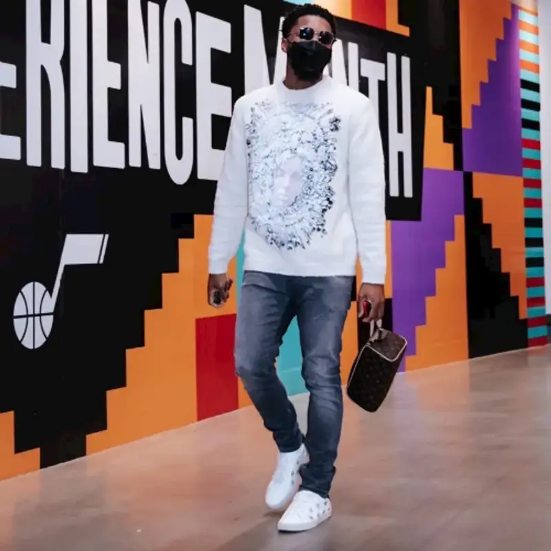 Donovan Mitchell outfit in RH45, Monfrere, and Saint Laurent, 2022