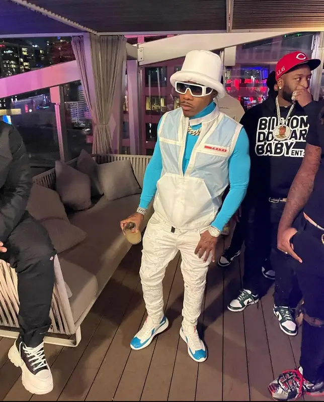 DaBaby outfit in Prada, Amiri, and Louis Vuitton, 2022