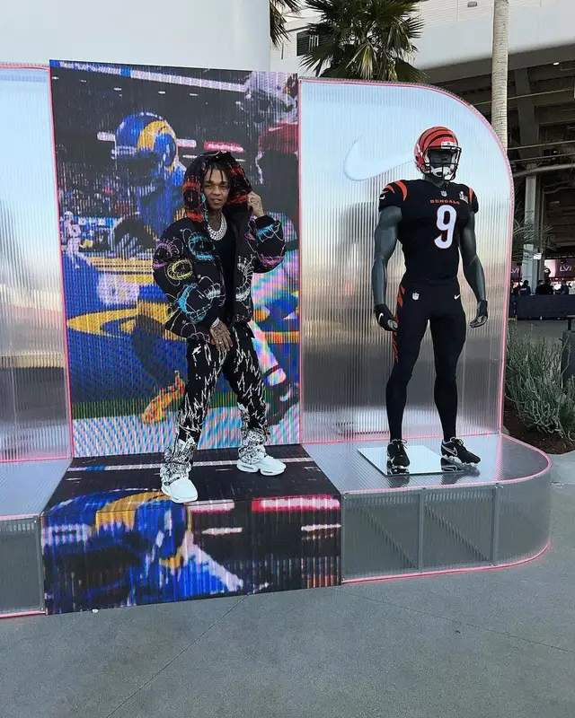 Swae Lee outfit in MSFTSrep, Formy Studio, and Balmain, 2022