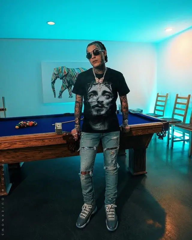 Lil Skies outfit in Amiri, Jordan, and Cartier, 2022