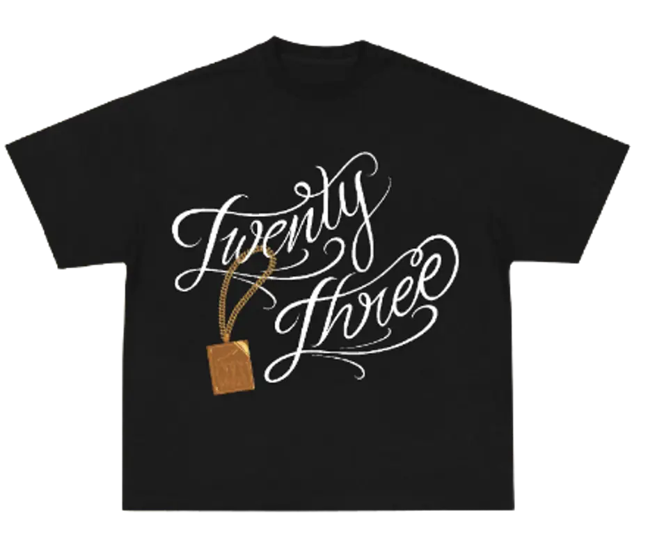 Central Cee Merch Twenty Three Black T-Shirt $34
