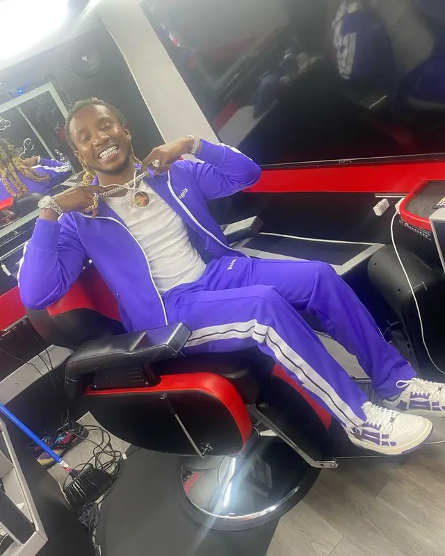 100k Track outfit in Palm Angels and Amiri, 2022