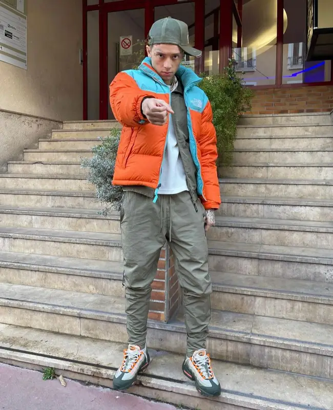 Central Cee outfit in The North Face, Nike, and Trapstar, 2022