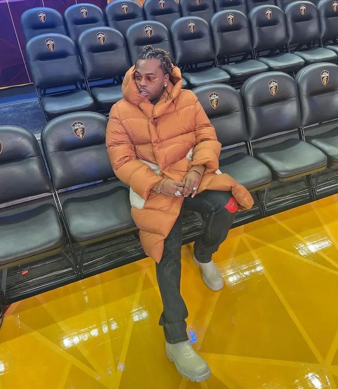 Gunna outfit in Rick Owens, LaRopa, and Bottega Veneta, 2022