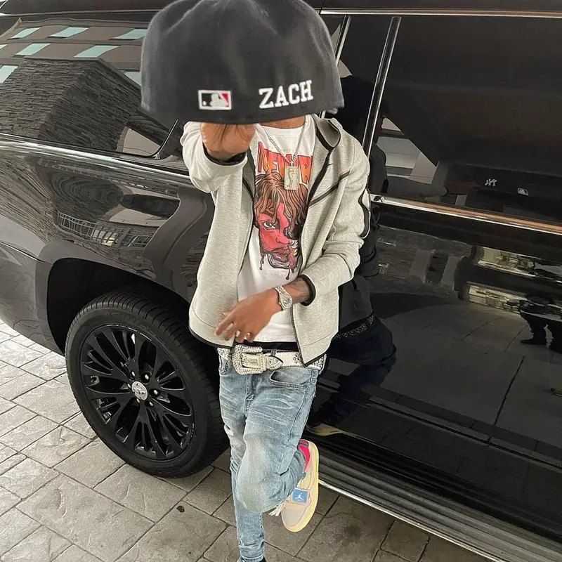 Scorey outfit in Juice Wrld Merch, Nike, and B.B. Simon, 2021