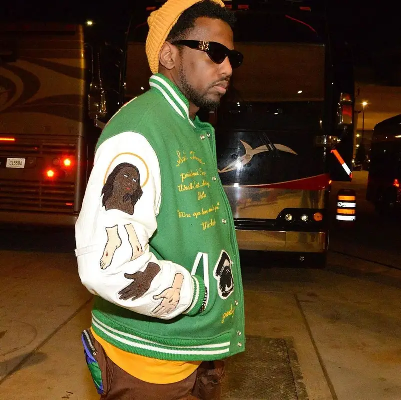 Fabolous outfit in Denim Tears, Bape, and Balenciaga, 2022