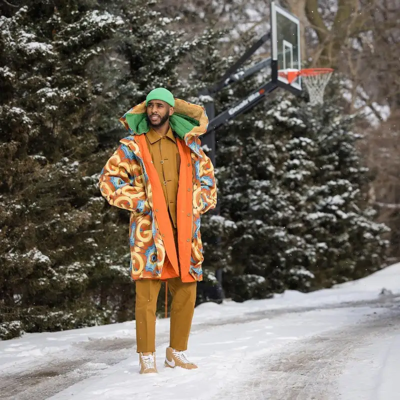 Chris Paul outfit in Gucci, Nike, and Tod's, 2022