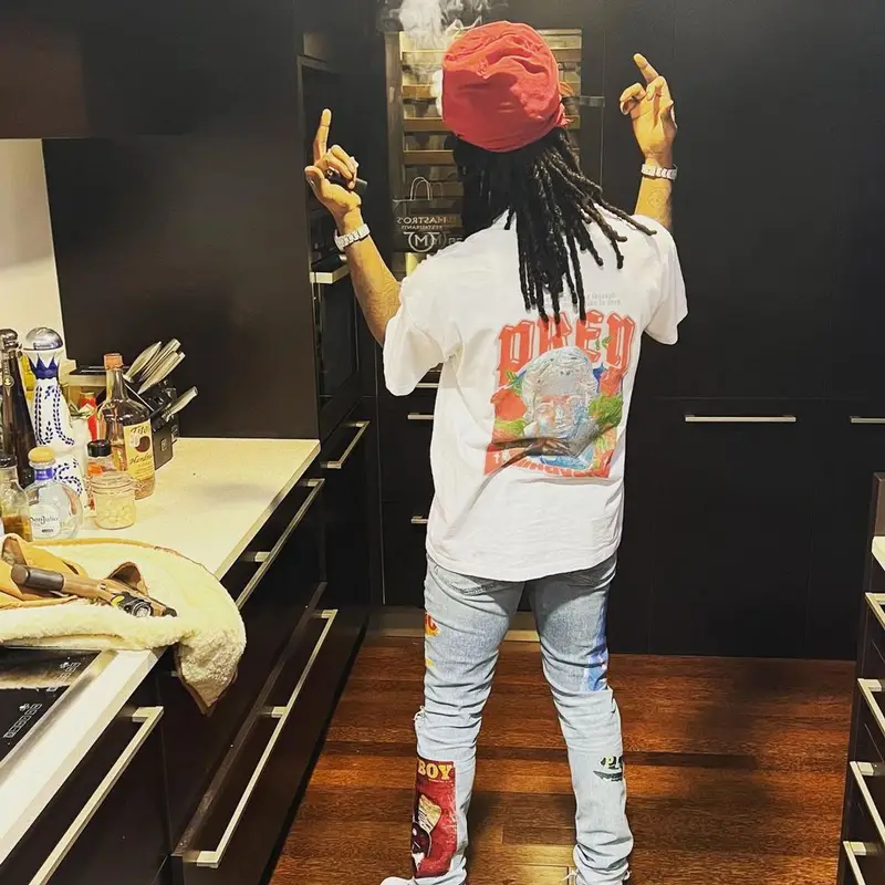 Chief Keef outfit in Amiri, Nike, and Playboy, 2022