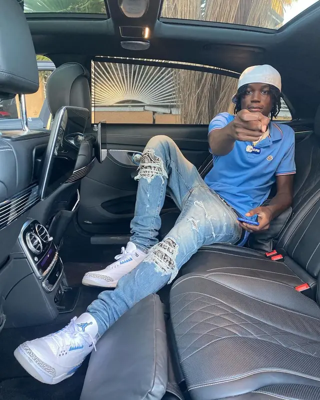 Melvoni outfit in Moncler, Amiri, and MCM, 2020