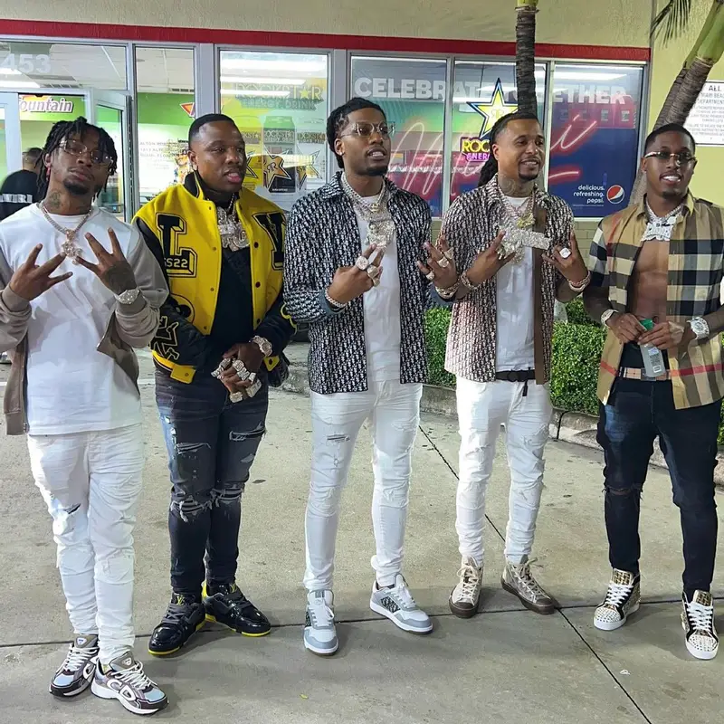 BandMan Kevo outfit in Louis Vuitton and Amiri, 2022
